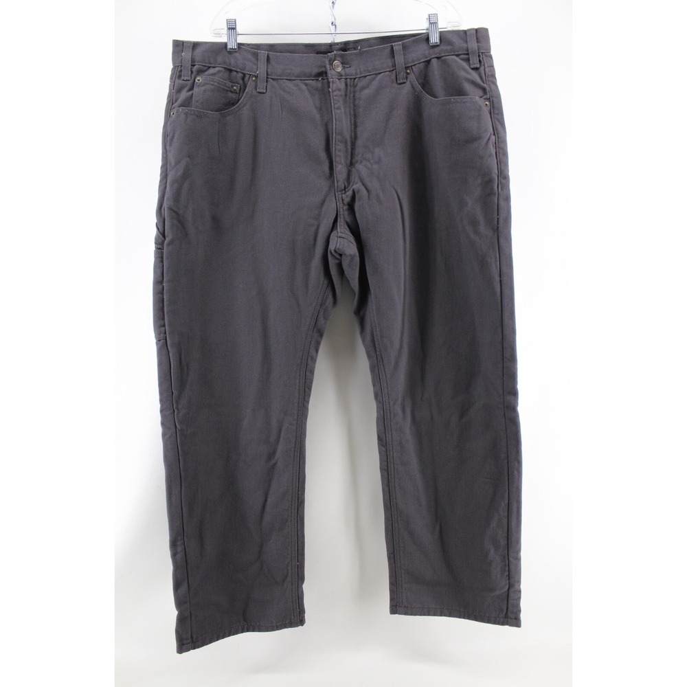Berkley Jensen Dark Brown Fleece Lined Carpenter Jeans Pants 41x29‎ (Tag 40x30)